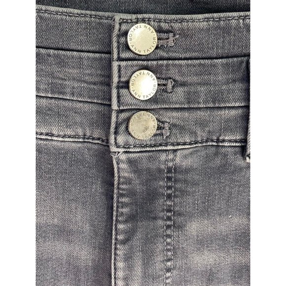 Ann Taylor Womens Jeans 12 Gray The Skinny Leg High Waist Pockets Stretch Casual - Picture 4 of 6